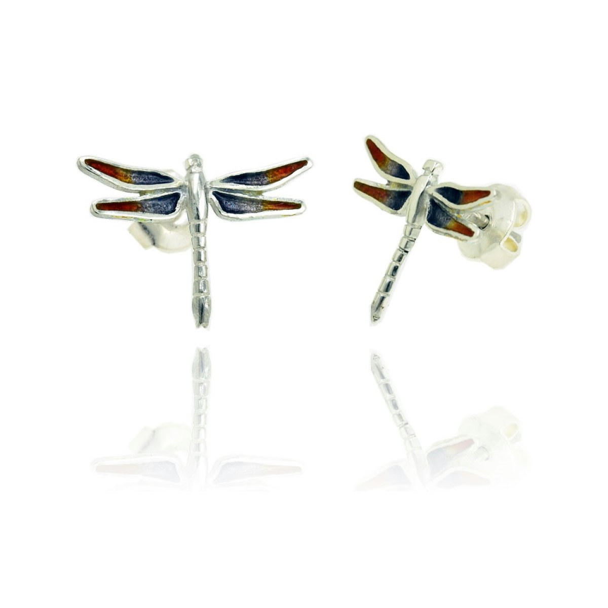 Small Violet and Pink Dragonfly Earrings van Arior Barcelona