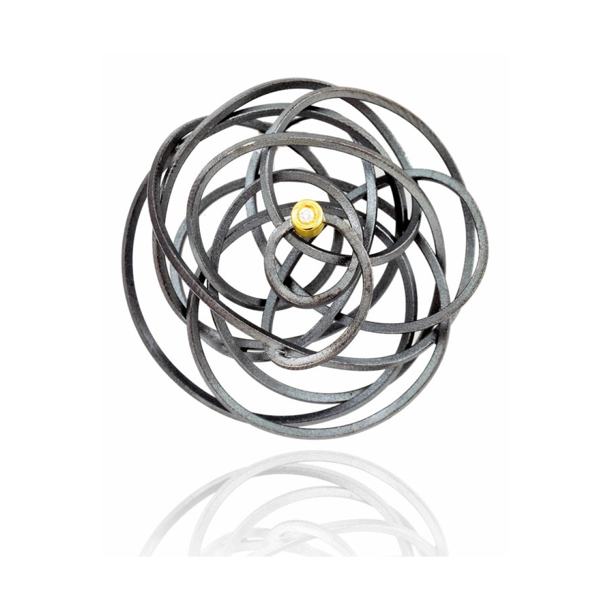 Caos silver&gold 1 brilliant pendant van Arior Barcelona