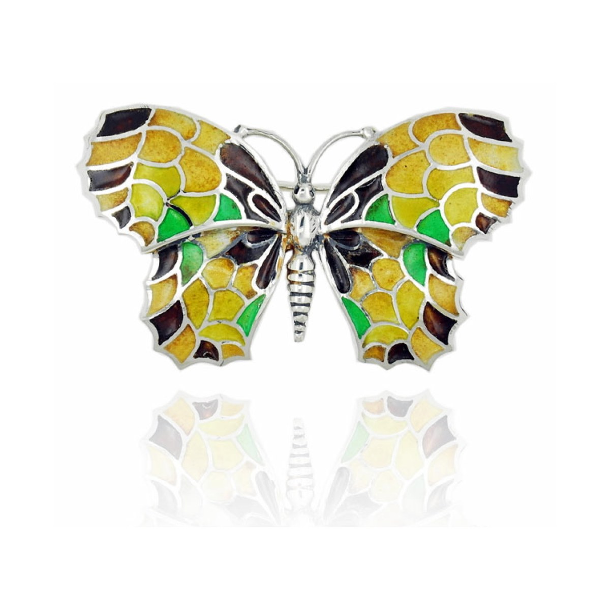 Medium Brown-Ochre Butterfly Brooch van Arior Barcelona