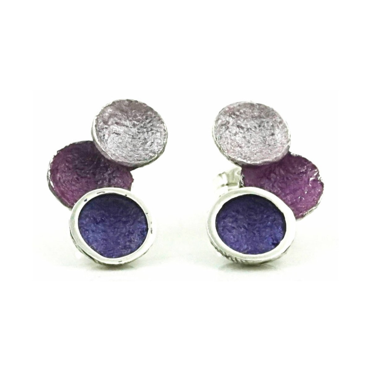 Singular violet 3 round earring van Arior Barcelona