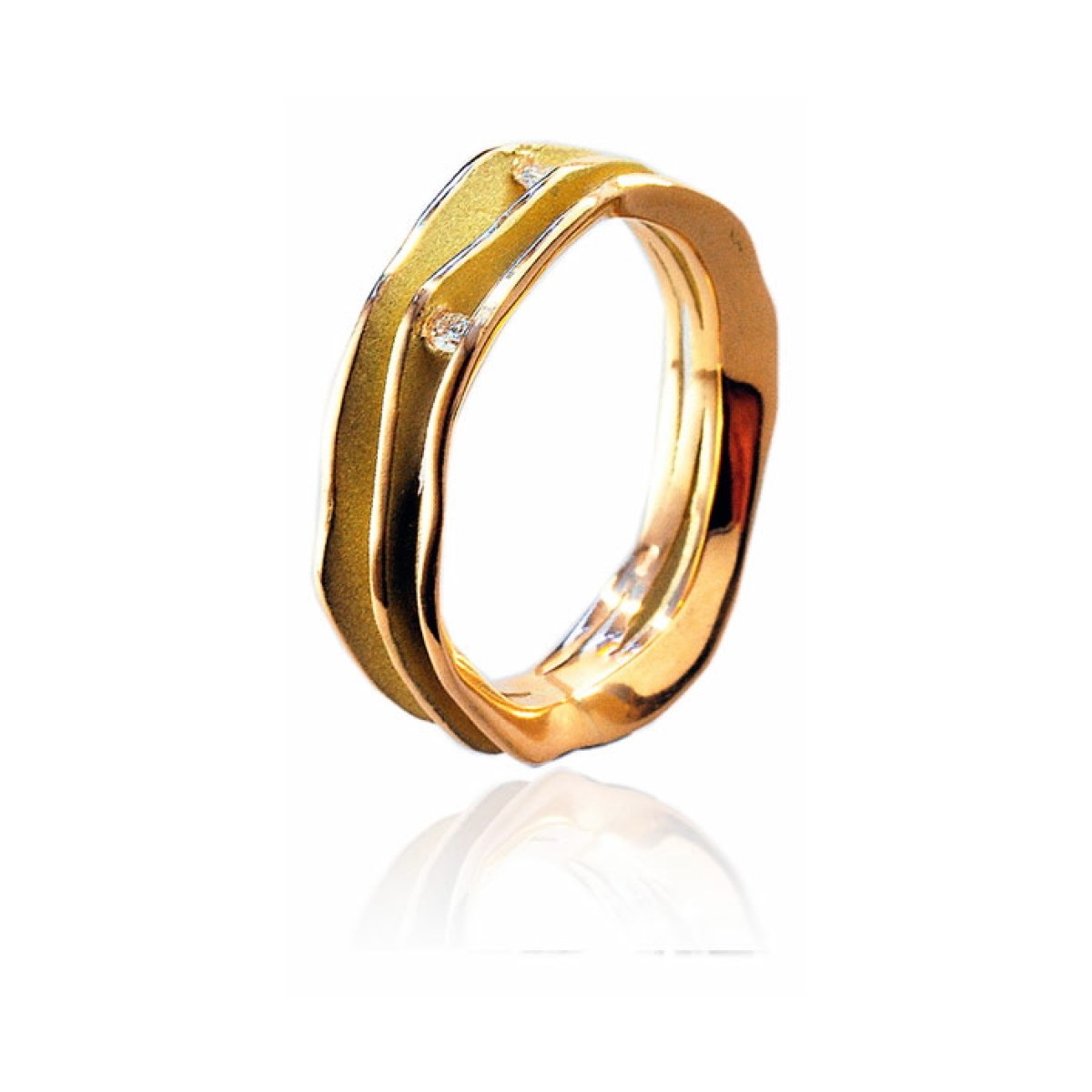 Double Fi Ring with 2 Diamonds van Arior Barcelona