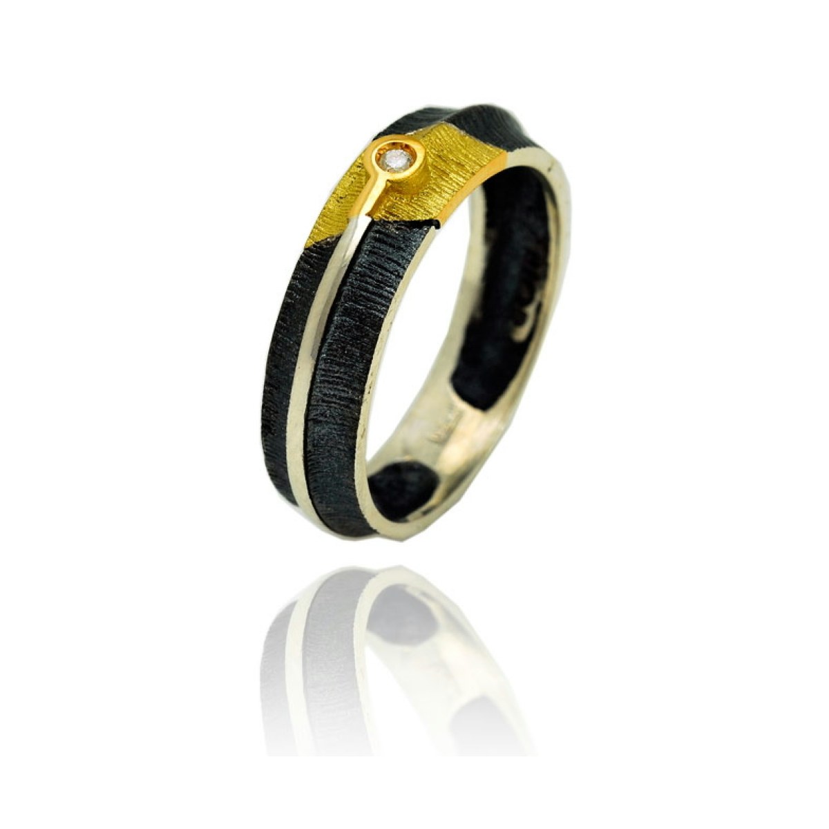 Mia silver&gold ring van Arior Barcelona