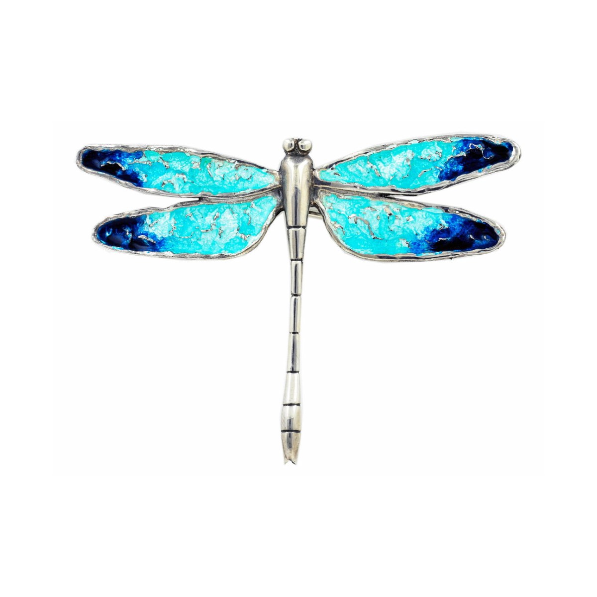 Blue Textured Dragonfly Brooch van Arior Barcelona