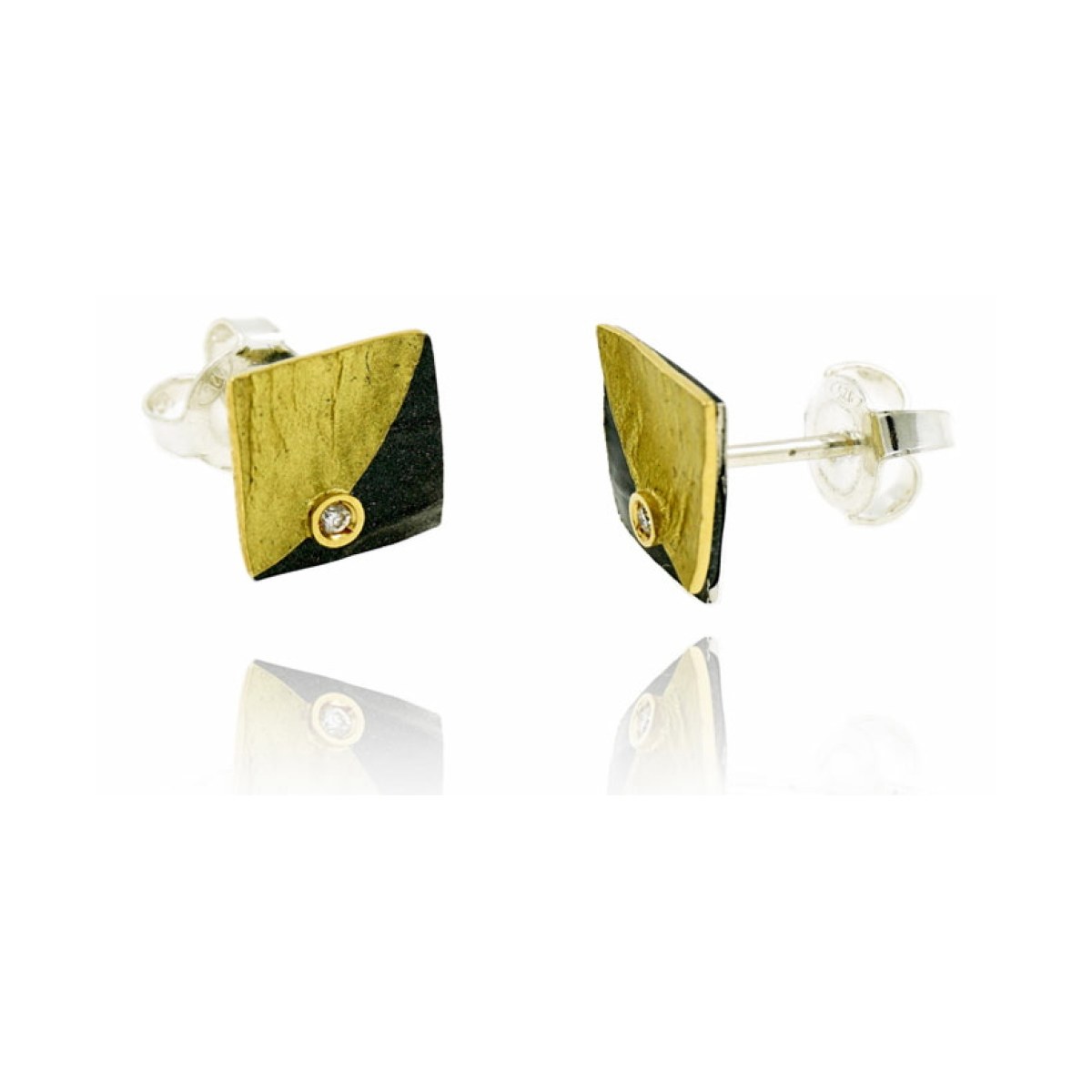 DobleFulla silver&gold little earring van Arior Barcelona