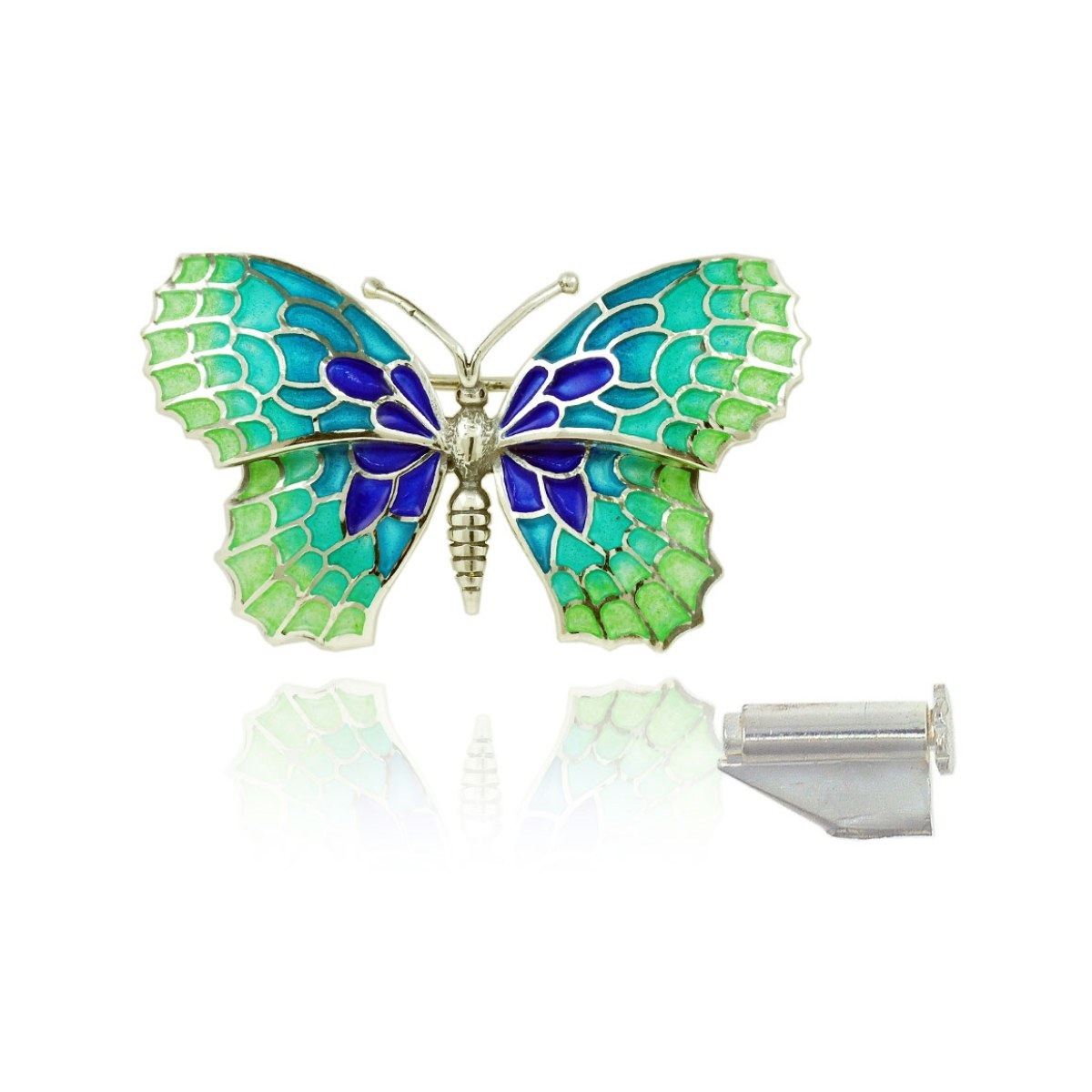 Large Blue-Green Butterfly Brooch van Arior Barcelona