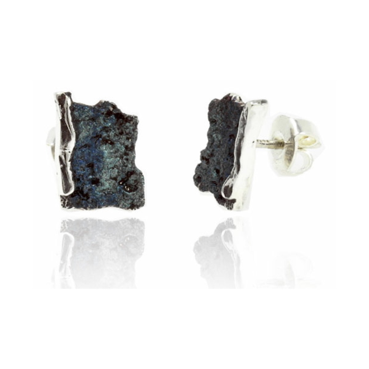 Intenzza Anthracite blue small earrings van Arior Barcelona