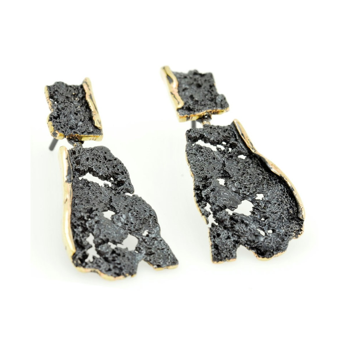 Intenzza GoldenBlack Two-piece big earring van Arior Barcelona