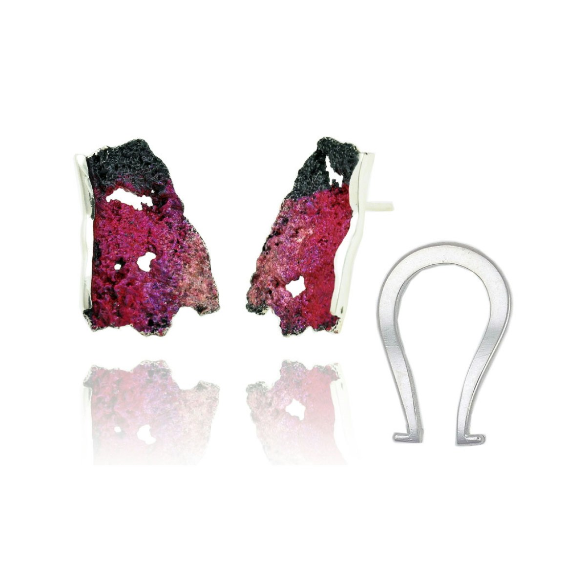 Intenzza Boreal pink medium earrings van Arior Barcelona