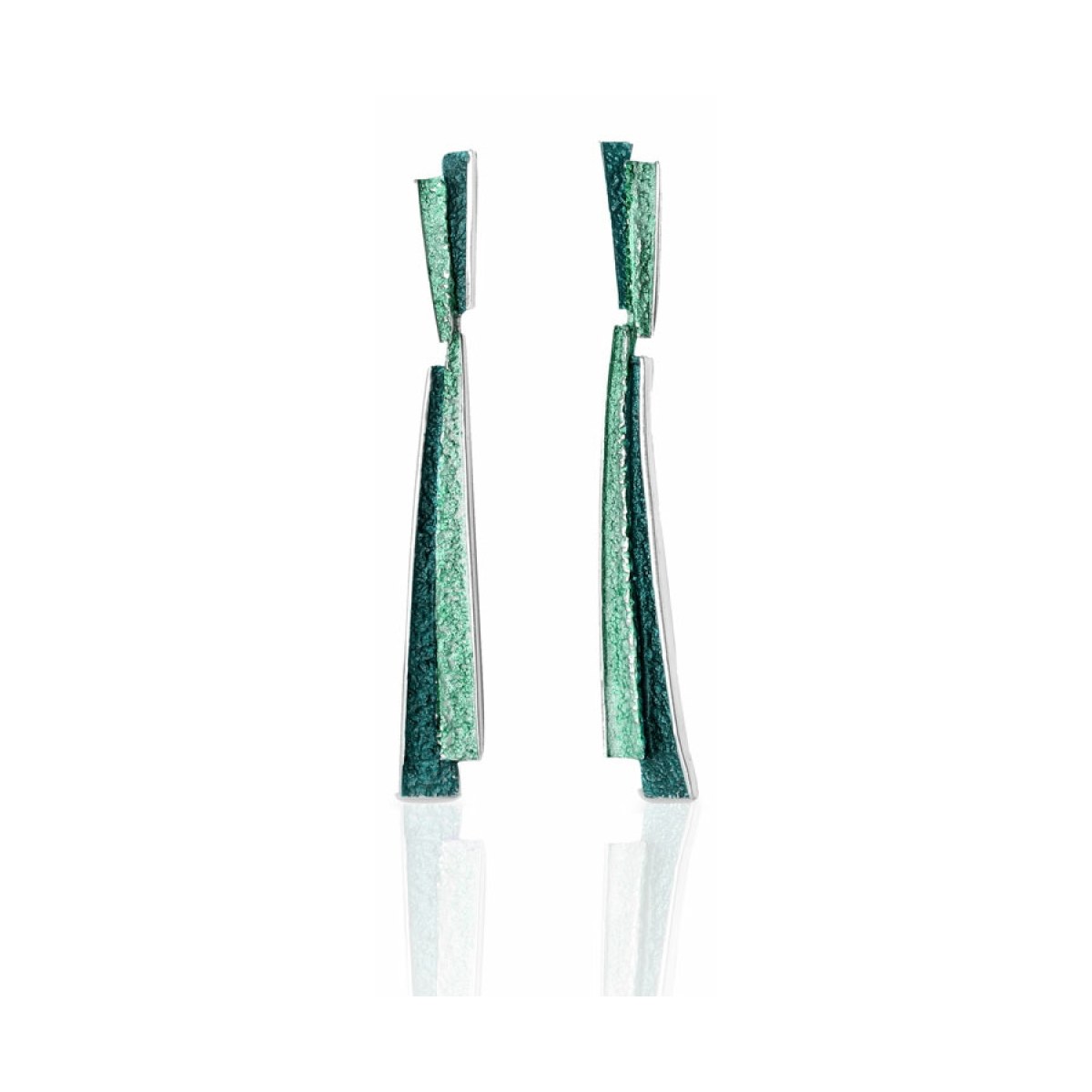 Troia 2 pieces emerald green earrings van Arior Barcelona
