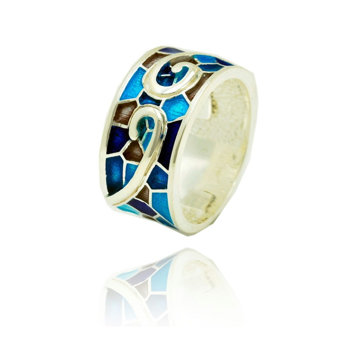 Anillo Rombo Gaudí azul van Arior Barcelona