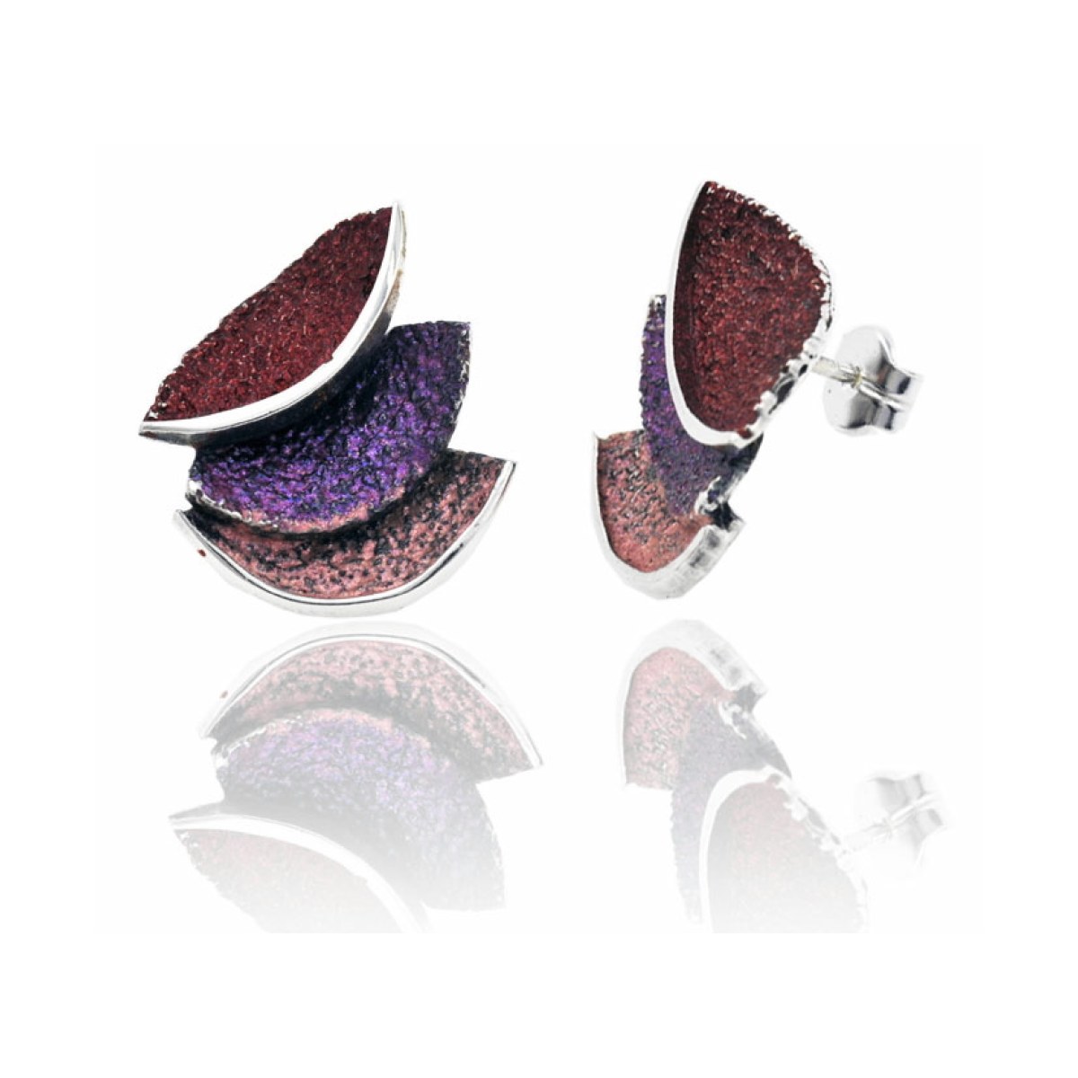 Red Smile big earrings van Arior Barcelona