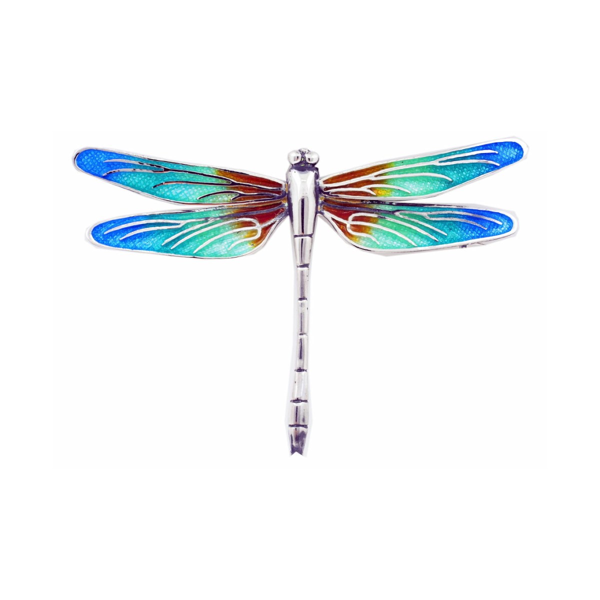 Large Blue-Green-Orange Dragonfly Brooch van Arior Barcelona
