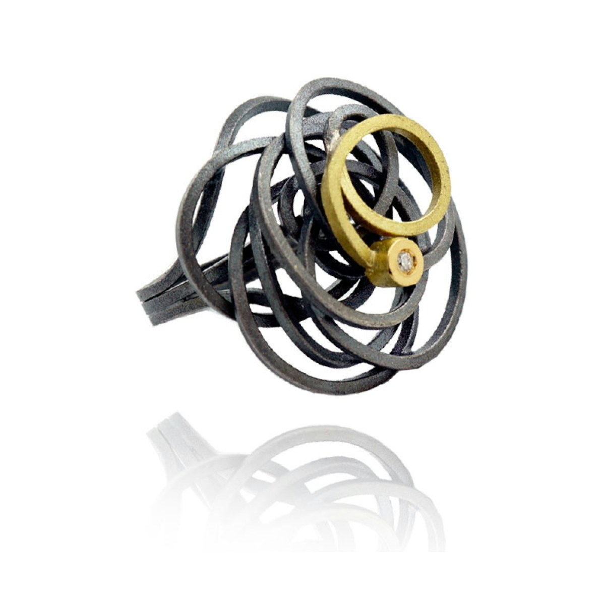 Caos silver&gold ring van Arior Barcelona