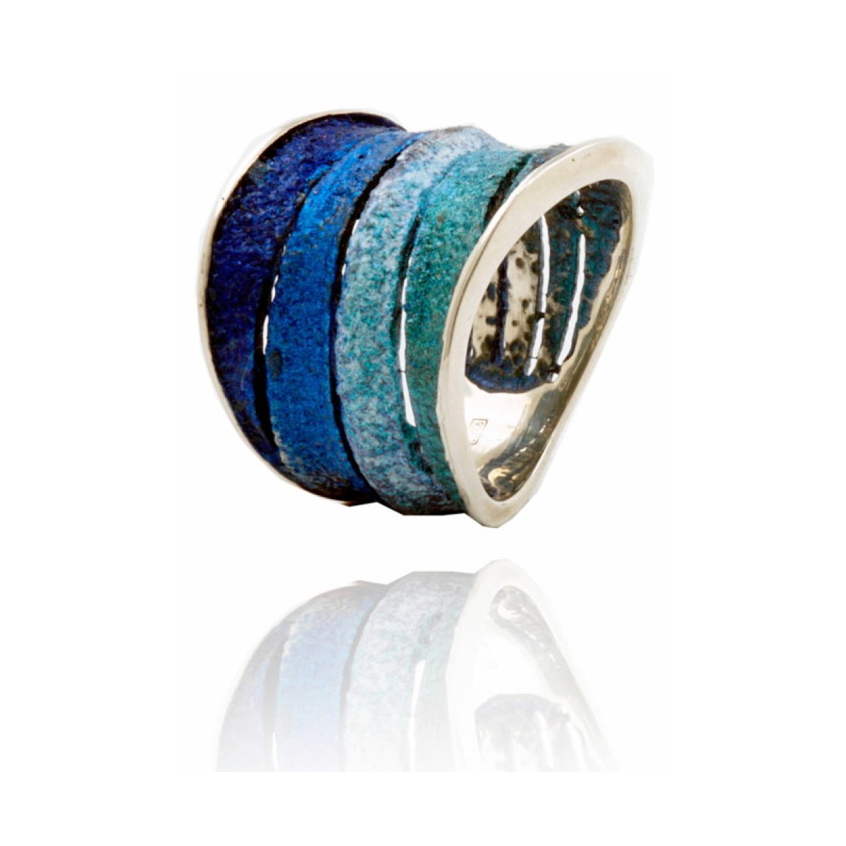 Bori blue big ring van Arior Barcelona