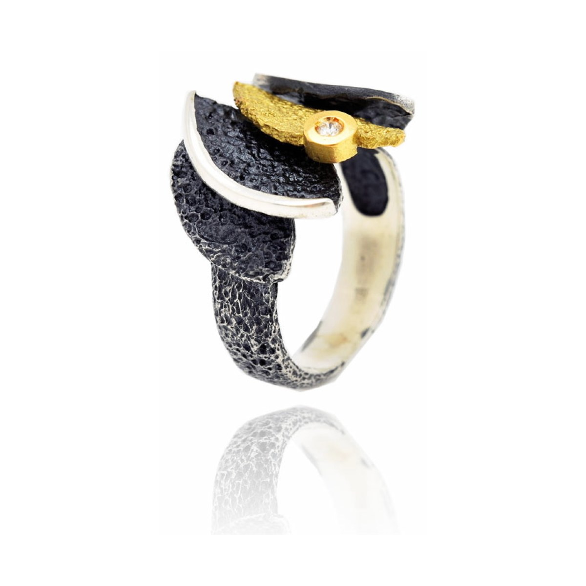 Smile silver&gold ring van Arior Barcelona