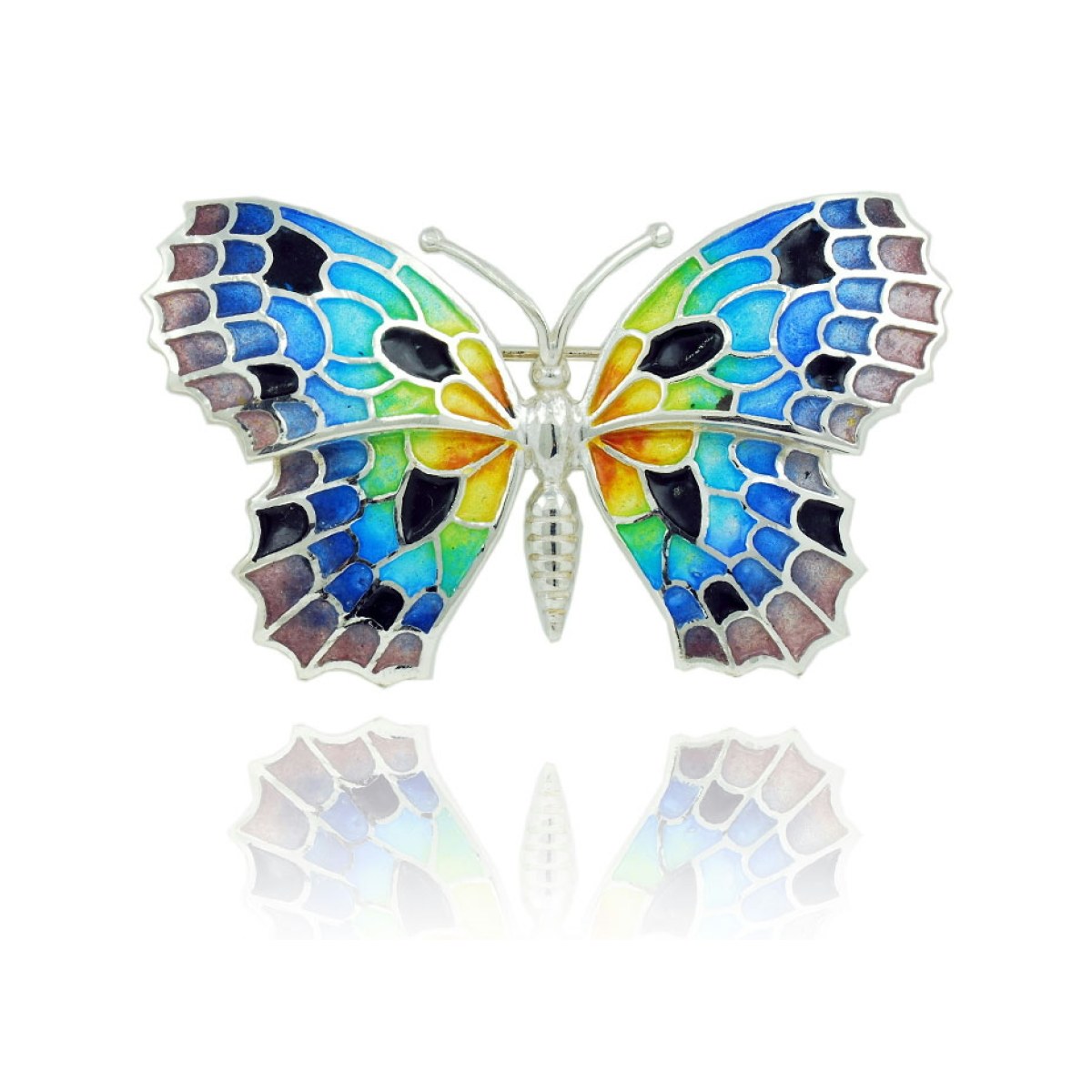 Large Black-Colorful Butterfly Brooch van Arior Barcelona