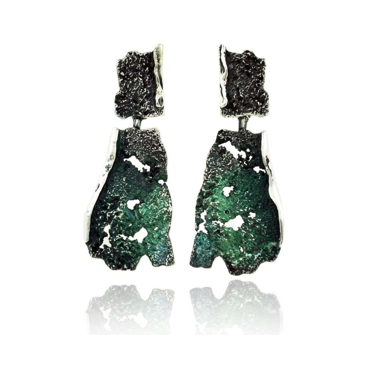 2 pieces emerald-green Intenzza earrings van Arior Barcelona