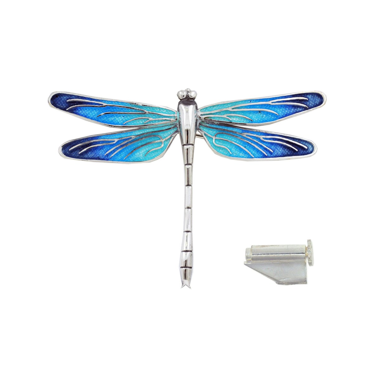 Blue big Dragonfly brooch van Arior Barcelona