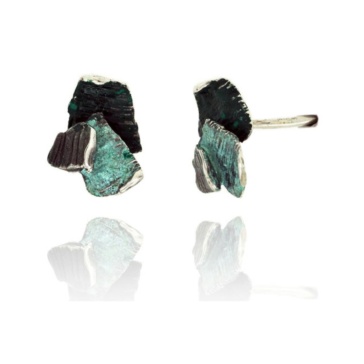 Small emerald-green Summum earrings van Arior Barcelona