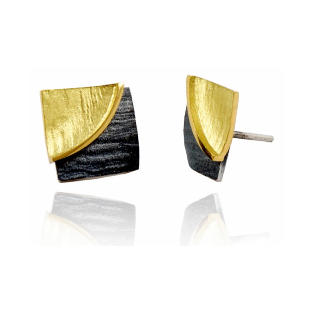 DobleFulla silver&gold big earring van Arior Barcelona