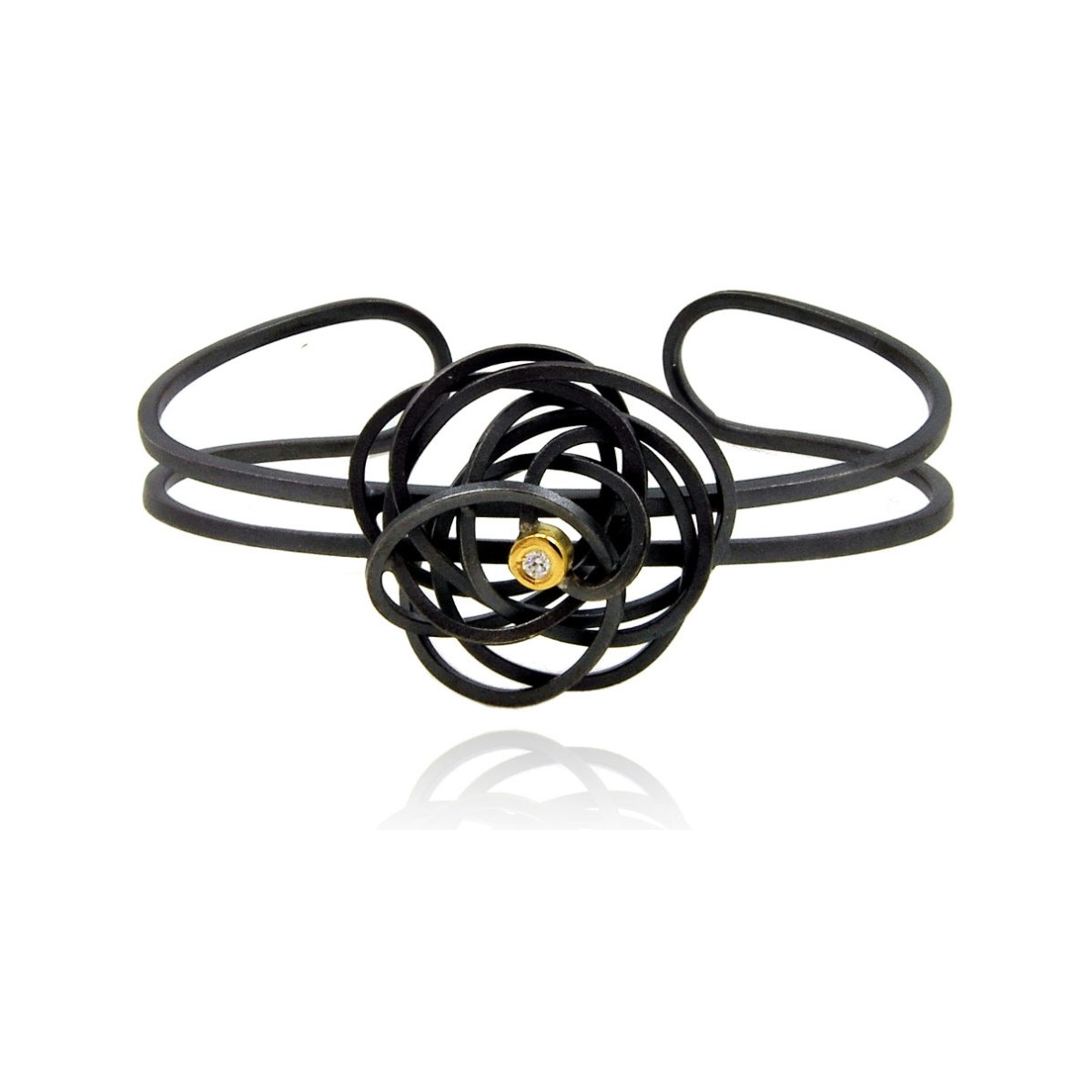 Round CAOS Bangle; Silver and Gold van Arior Barcelona